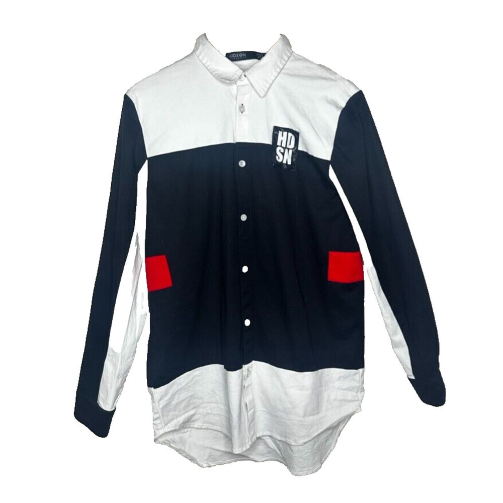 Hudson Outerwear Colorblock Black White Racer Red Logo Rare Mens Sz Small